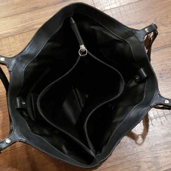 COACH Signature Black Perforated Leather Carly Tote F16598 - Picture 6 of 15